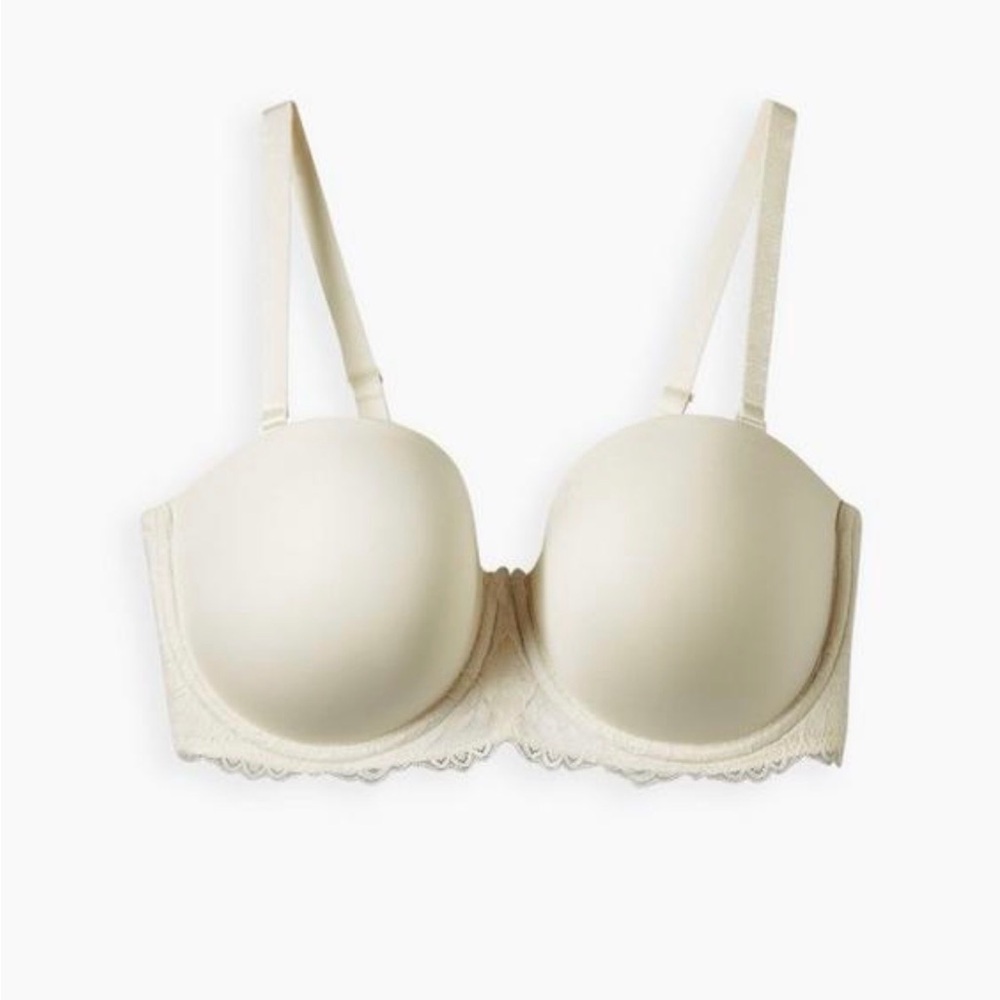 Torrid Cream Lace Strapless Bra